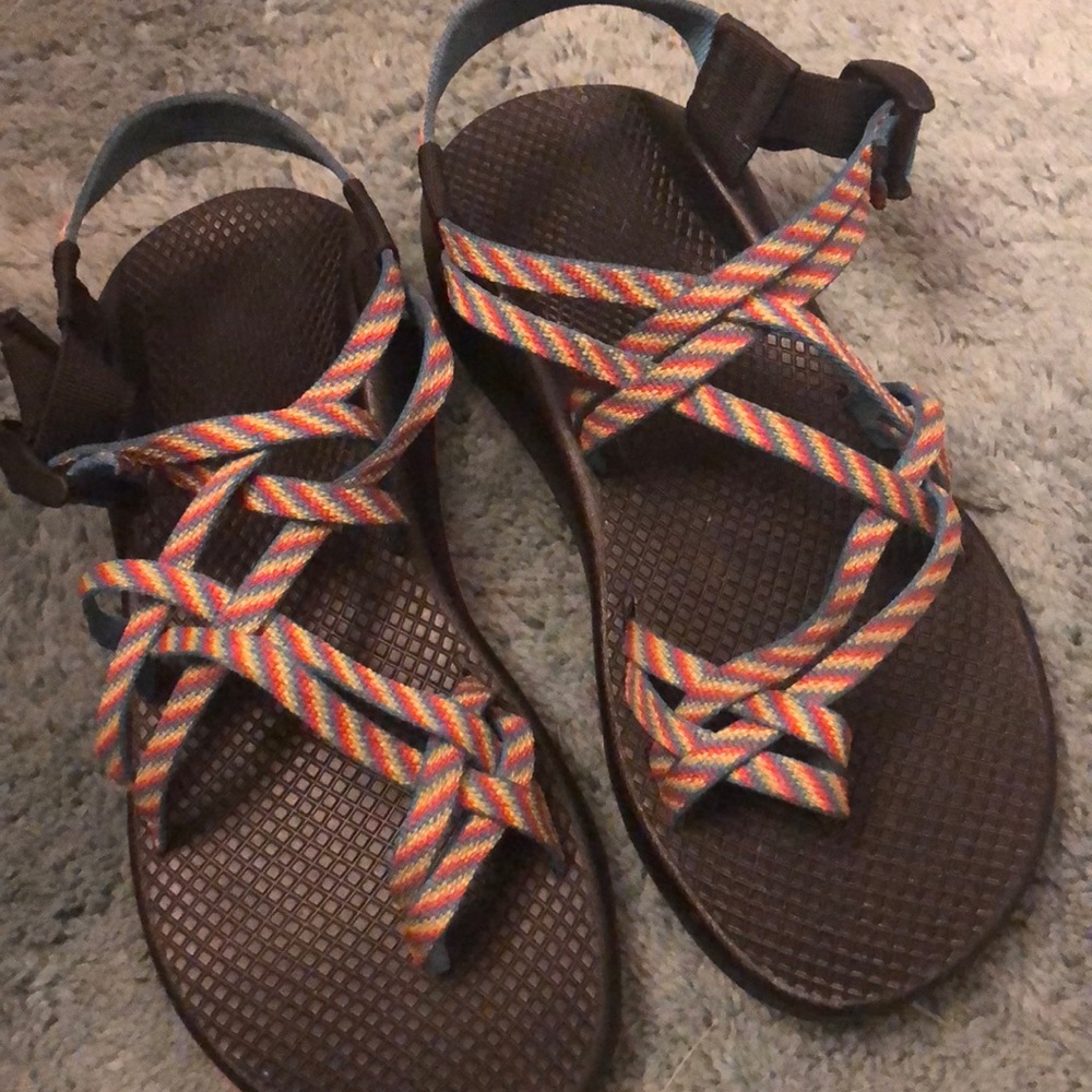 Rainbow Stripe Chaco Sandals - Sz 9